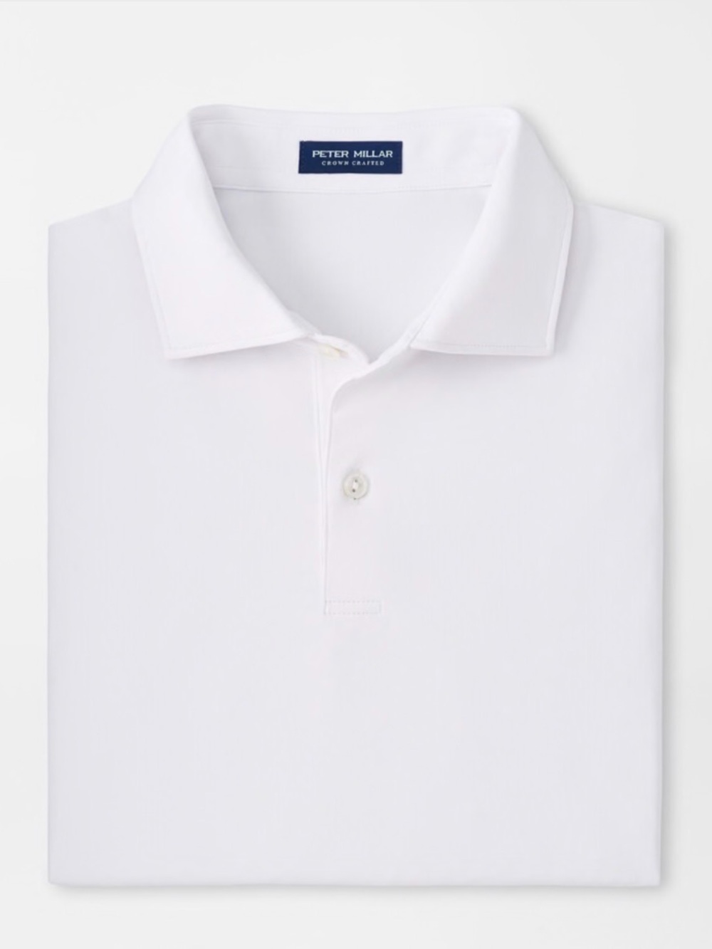 Peter Millar Crown Crafted Solid White Performance Jersey Polo - Large - NWT